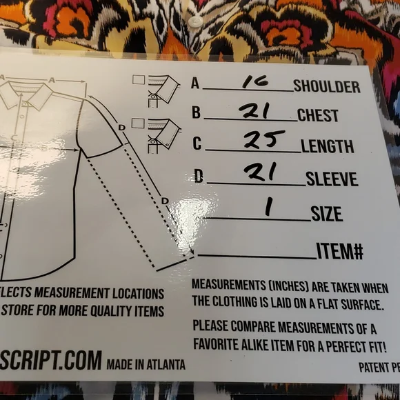 Chico's size 1 brightly colored button down shirt. F39 - Picture 9 of 9